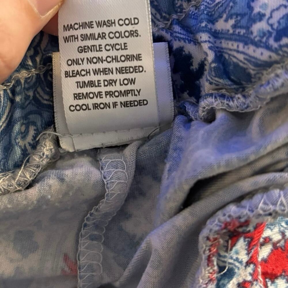 🌻 2/$20 Echo Sleepwear XL Two Piece Pajama Set Pockets Racerback Tank Boho Print - Picture 4 of 5